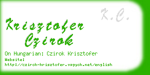 krisztofer czirok business card